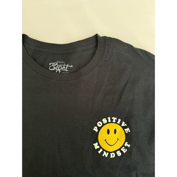 Eighty Eight Unisex T-shirt Positive Mindset Logo - BLACK - LG (NEW) - Picture 3 of 3